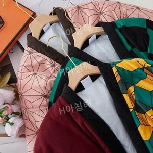 티류으스 실내 유카타 겨울 기모노 한텐 깔깔이 잠옷