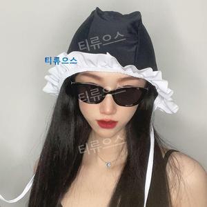 프릴 수영모 호캉스 워터파크 헤어밴드 스윔캡 티류으스