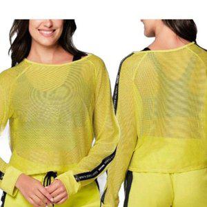 줌바댄스복 Zumba 웨어 매쉬 탑 긴팔 형광 속건성 퍼플 에스 메쉬 줌바