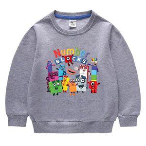 넘버블럭스 주니어 키즈 남아용 라운드 긴팔 맨투맨 티셔츠