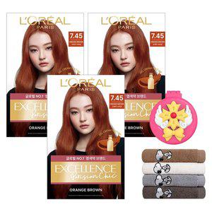 로레알파리 엑셀랑스 파리지앵 시크/크림 염모제 3개 + 스누피 타올 2장(색상 랜덤) +