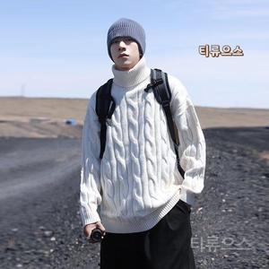 니트폴라티 꽈배기목폴라티 골지목티 남성목폴라 티류으스