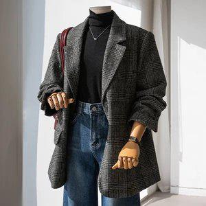 (안나앤플러스) A. 테일러 체크 울 자켓[자켓C01024P02] 빅사이즈