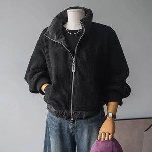 (안나앤모드) high 니트 배색 패딩점퍼 [패딩DZL67]