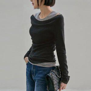 (뮬랑) M. 드레이프 레이어드 울니트 (2col)[니트D0805Q04]