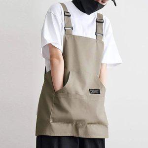 어깨끈조절 짧은앞치마 포켓 캠핑앞치마 주방 공방 카페 작업 그린