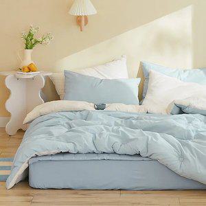 국내생산 콘 3COLOR 고밀도 순면60수 피그먼트 워싱 인지오 차렵베개세트