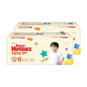하기스 NEW 보송보송 팬티 6단계 공용, 40매, 2팩, 1개 (80매)