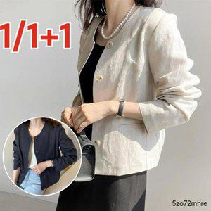 한정 여성 여름 시원한 캐주얼 린넨 자켓 차잔 루즈핏 간절기 블레이져여름자켓