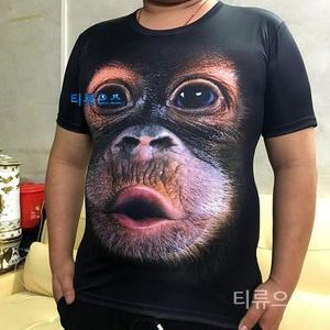 티류으스 오랑우탄 동물 티셔츠 반팔 여름 3D 남성용 웃긴 선물 단체티 의류 기능성