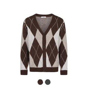 [앤드지] 알파카 블렌드 아가일 가디건_BZD4EC1202