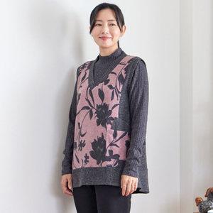 23FW06 / 은하수 브이넥 VEST / 엄마옷 / 빅사이즈 / 할머니옷 / 실버다이아몬드