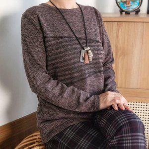 앞판 절개 주름 니트 / 23FW12 / 엄마옷 / 빅사이즈 / 할머니옷 / 실버다이아몬드