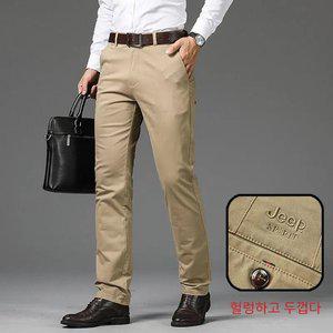 JEEP SPIRIT 2025년 남성 가을 겨울 두꺼운 바지 코튼 스트레이트 캐주얼 바지