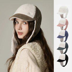 코듀로이 후리스 배색 이어머프 캡 뉴할렌 (6 colors)