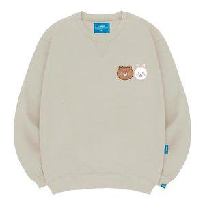 엘라모 기모M 큐티애니멀프렌즈 맨투맨 남녀공용 빅사이즈 S~4XL