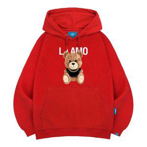 엘라모 기모H 스마일곰돌 후드티 남녀공용 빅사이즈 M~4XL