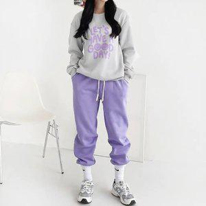 [샐리] 레터링기모맨투맨조거세트_I5D-ISE004