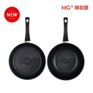 [30%혜택+메가커피 기프티콘 증정] HC해피콜 NEW 컴포트 다이아몬드 후라이팬 2종세트