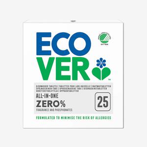 에코버 제로 올인원 식기세척기세제 무향 25개입 (가위+틴케이스)