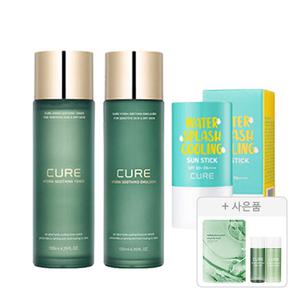 김정문알로에 쿨링 선스틱 스킨케어 기획(수딩 토너, 1개 + 수딩 에멀젼, 1개 + 선스틱