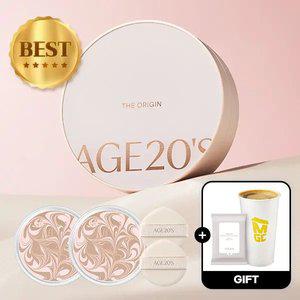 (40%+7%묶음할인/커피쿠폰+클렌징티슈)에이지투웨니스 디오리진 에센스 팩트(핑크/화이