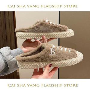 여자 캐주얼 털 캔버스 뮬 블로퍼 키높이 퍼 뮬운동화 패딩부츠