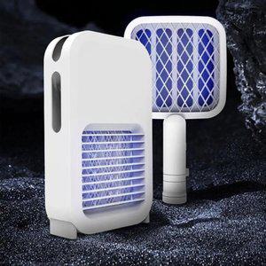 모기 퇴치기 전기 파리채 모기포충기 2in1 화이트 USB 충전식 이중방충 설계