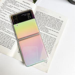 최신 귀여운 갤럭시 Z플립 케이스 반투명 홀로그램 PC / 핸드폰 지플립 3 4 5 6