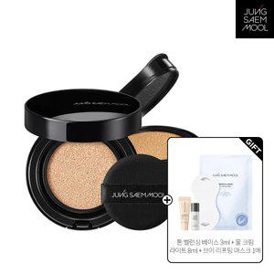 정샘물 에센셜 스킨 누더 롱웨어 쿠션(본품+리필)(+ 톤밸런싱베이스3ml+물크림라이트8