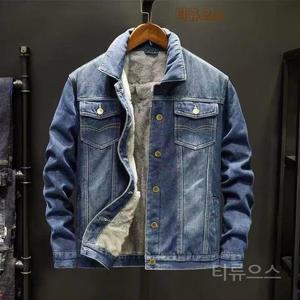 기모 청자켓 데님 재킷 남성용 보온 캐주얼 데일리 작업복 겨울 청남방 티류으스
