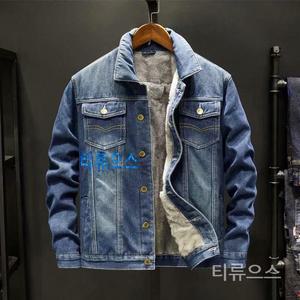 남성겨울청자켓 겨울 기모에 도톰한 데님코트 남성 학생 캐주얼 찜하기 공 티류으스