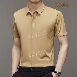 티류으스 구김이 잘 가지 않는 남성 비즈니스 셔츠 고탄력 헴라인 반팔티