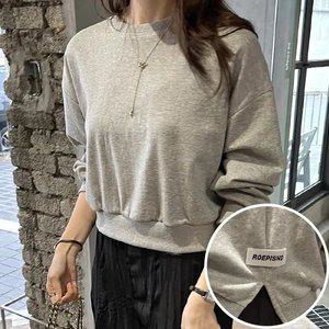 로에패치 긴팔 BOX 맨투맨 여성 오버핏 티셔츠 (4컬러) 박시핏 빅사이즈