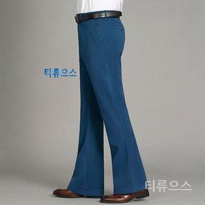 티류으스 남자 정장 바지 비즈니스 팬츠 중년 트로트 베이지 겨울 기모 부츠컷 나팔