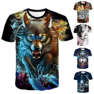 티류으스 남성 호랑이 프린팅 반팔 티셔츠 3D 백호 동물