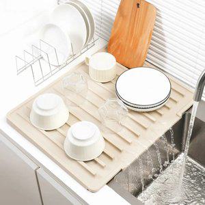 실리콘 드라잉매트 그릇 접시 조리도구 야채 물빠짐 매트 논슬립 식기건조대 트레이 패