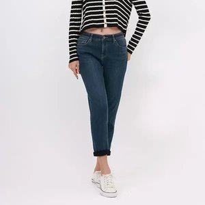 여성)  코듀라 오비안밴드 뒷포켓 절개 바이오스톤 워싱 퍼본딩 BF_AM4DBF785-MB