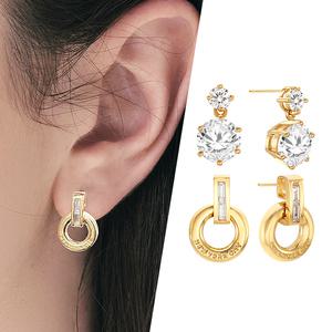 [골드피아] 14K 골드핀 바게트링/테리아큐 귀걸이