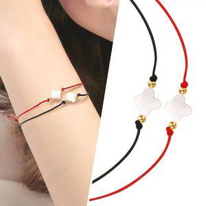 [골드피아] 14K 행운의 화이트 자개 실 팔찌/발찌