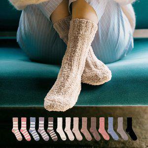 4켤레 털빠짐 없는 논슬립 무압박 수면양말 세트 롱 긴 장목 양털 임산부 수족냉증 방