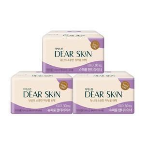 디어스킨 슈퍼롱 팬티라이너, 30입, 3개