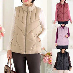 [엄마옷 로즈맘] 채영하이넥패딩조끼