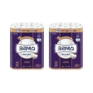 크리넥스 3겹 데코&소프트 와이드(108mm), 33m, 24롤, 2개