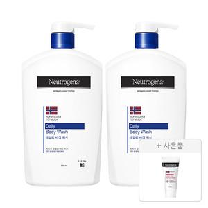 뉴트로지나 데일리 바디 워시 950ml, 2개+증정(인텐스 리페어 시카 에멀젼 15ml, 1개)