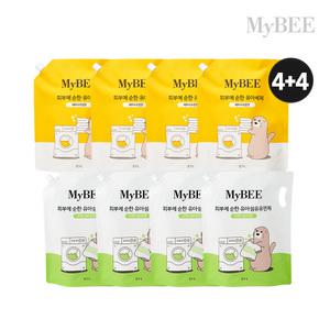 초핫딜 마이비 유아세제2.1L 4팩(코튼)+유아유연제2.1L 4팩(올리브)