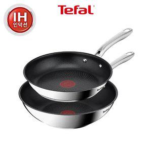 [테팔] 인덕션 심플리쉐프 프라이팬 2종(팬24+웍28) +비앤비뉴 조리도구 1개