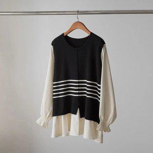 (안나앤플러스) 베스티 레이어드 니트[니트DYE10] 빅사이즈