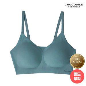 [크로커다일] 프리미엄 나이론 스트랩 프리커팅 브라 그린