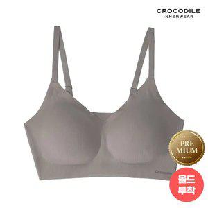 [크로커다일] 프리미엄 나이론 스트랩 프리커팅 브라 그레이